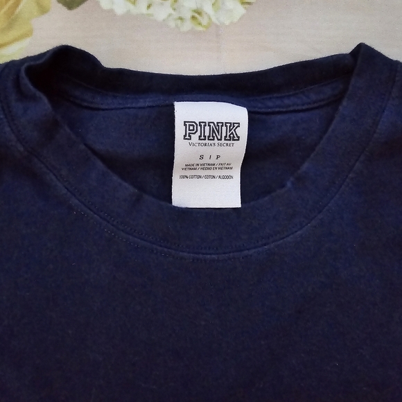 PINK bling navy blue long sleeve - Picture 6 of 6